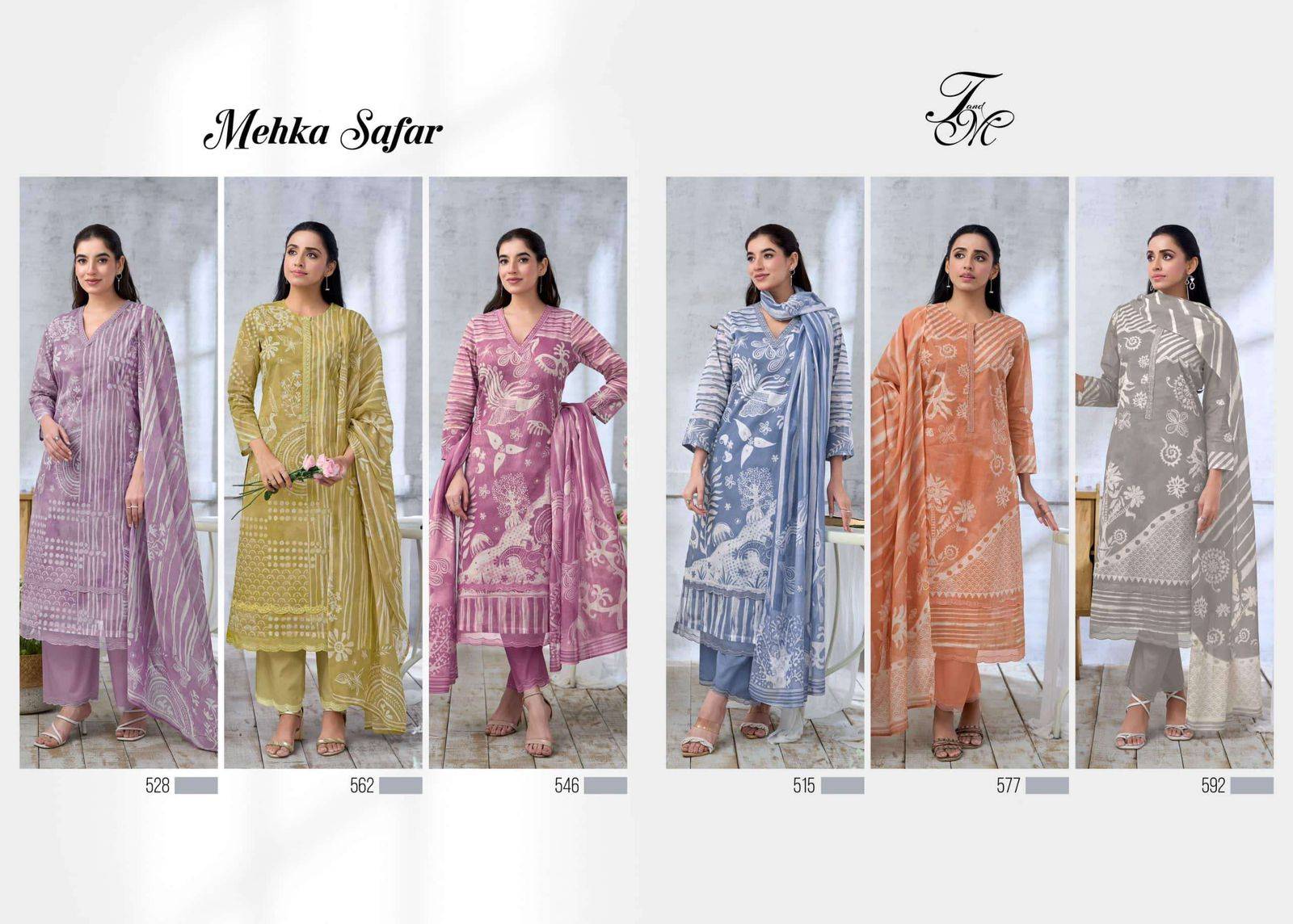 MEHKA SAFAR By T&M 528 TO 533 series Beautiful Festive Suits Stylish Colorful Fancy Casual Wear Organdy Digital Print Dresses At Wholesale Price